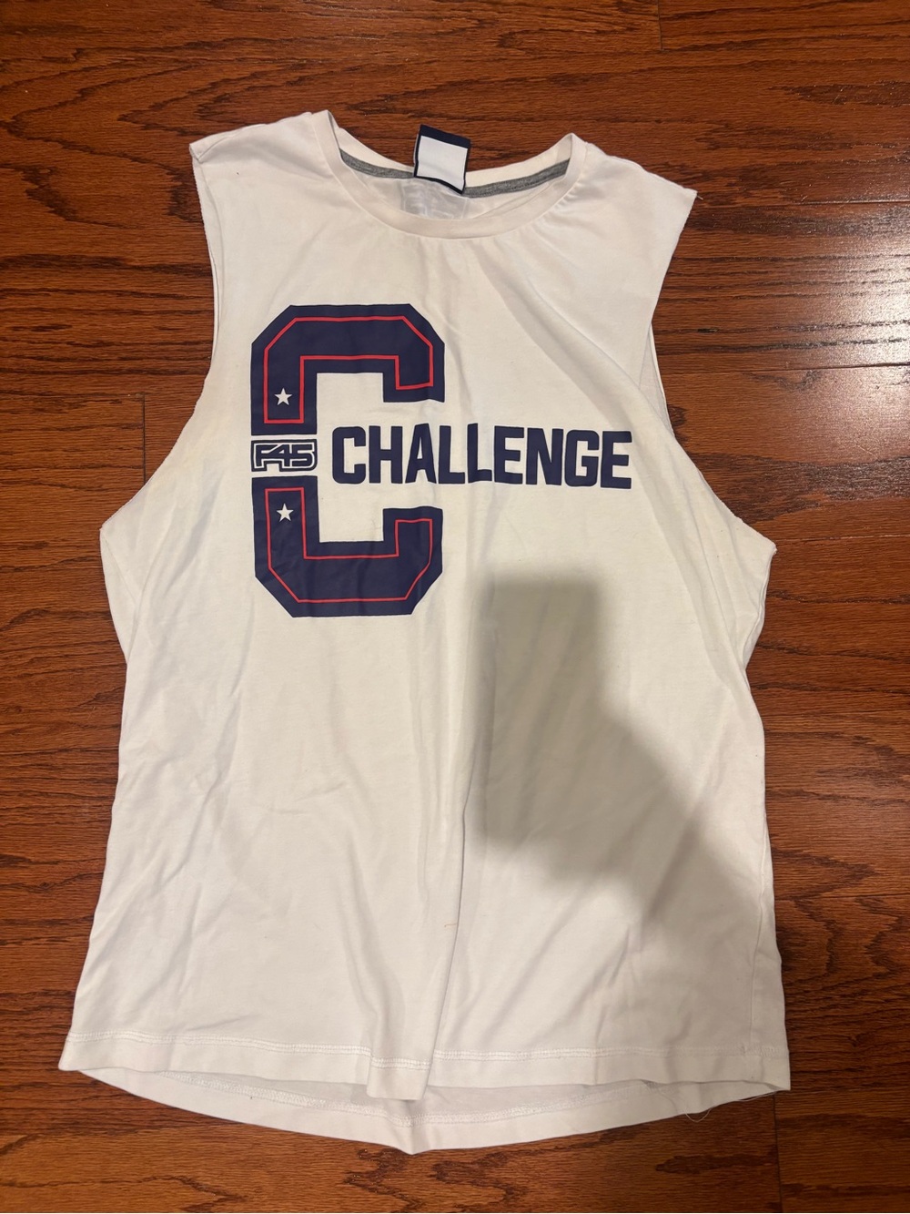 F45 Challenge Graphic White Muscle Tank Top Large